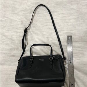 Black Leather Handbag with matching wallet